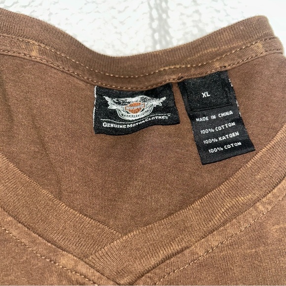 Harley Davidson Brown Graphic T-Shirt - Picture 4 of 5